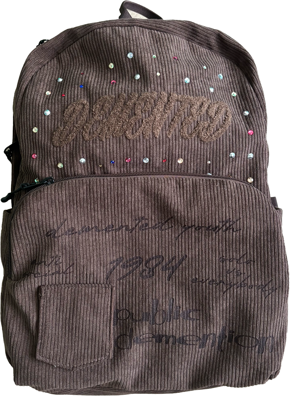 DEMENTED RHINESTONE BOOKBAG