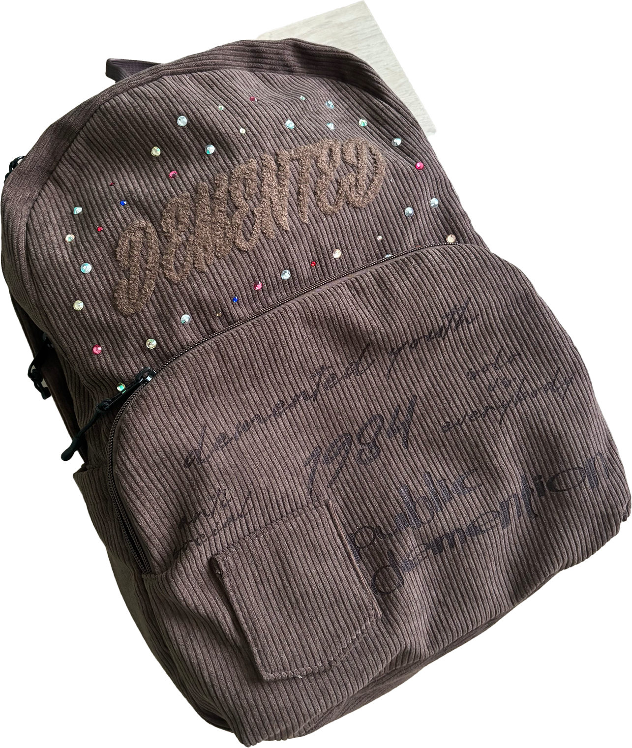 DEMENTED RHINESTONE BOOKBAG