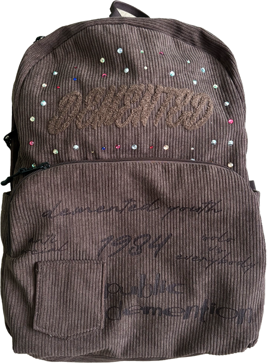 DEMENTED RHINESTONE BOOKBAG